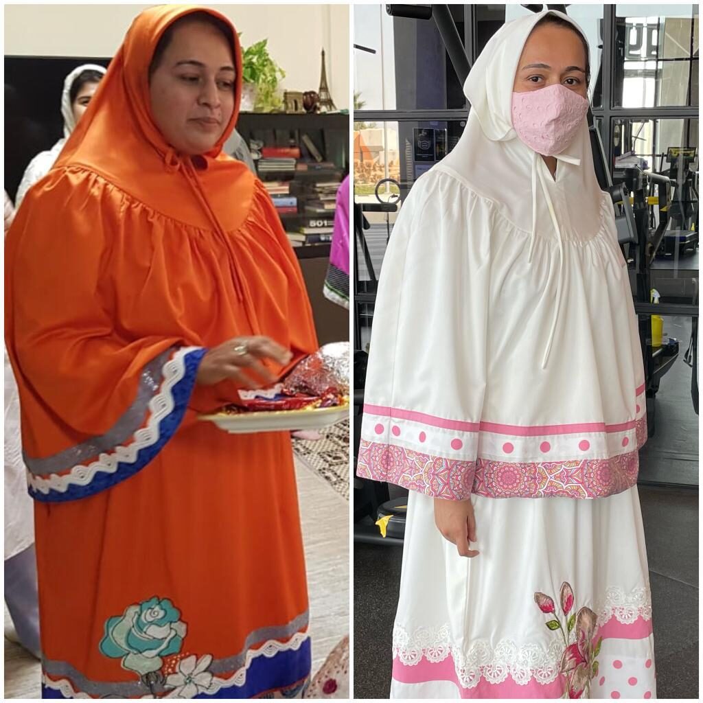 Female client weight loss transformation - Dubai